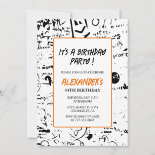 84. Geburtstagseinladungen Männer Graffiti Farbe Einladung