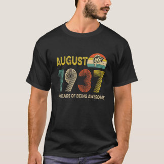 84. Geburtstagsgeschenk August 1937 84 Jahre als e T-Shirt