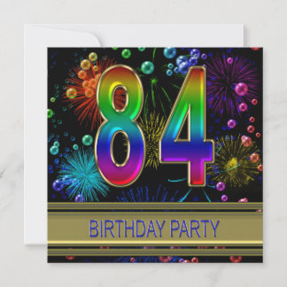 84. Geburtstagsparty Einladung mit Blasen