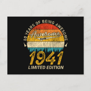 84 Jahre alt 1941 Retro Phantastisches 84. Geburts Postkarte