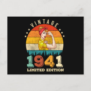 84 Jahre alter Tag 1941 Vintag 84. Geburtstagsfrau Postkarte