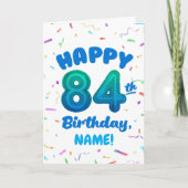 84th Balloon Number Custom Name Birthday Card Karte (Vorderseite)