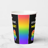 84th Birthday: Colorful Rainbow # 84, Custom Name Pappbecher (Links)