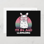 84th Birthday Llamazing Llama 84 Year Old Birthday Postkarte (Vorne/Hinten)