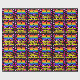84th Birthday: Loving Hearts Pattern, Rainbow # 84 Geschenkpapier