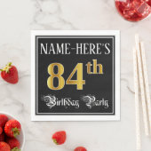 84th Birthday Party — Fancy Script, Faux Gold Look Serviette (Beispiel)
