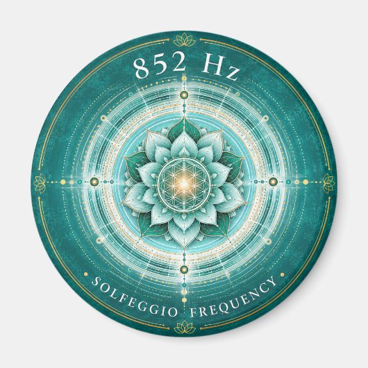 852 Hz Solfeggio-Frequenz Magnet | Blüte des Leben (Vorne)