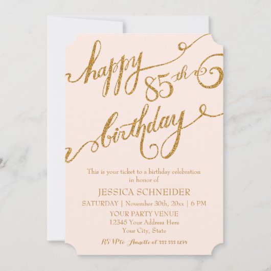 85., 85. Geburtstagsparty Einladung (Vorderseite)