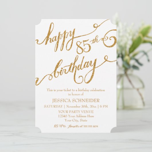 85., 85. Geburtstagsparty Einladung (Stehend Vorderseite)