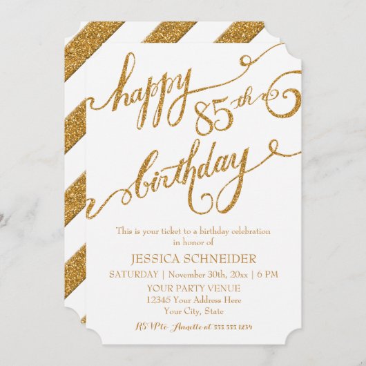 85., 85. Geburtstagsparty Einladung (Vorne/Hinten)