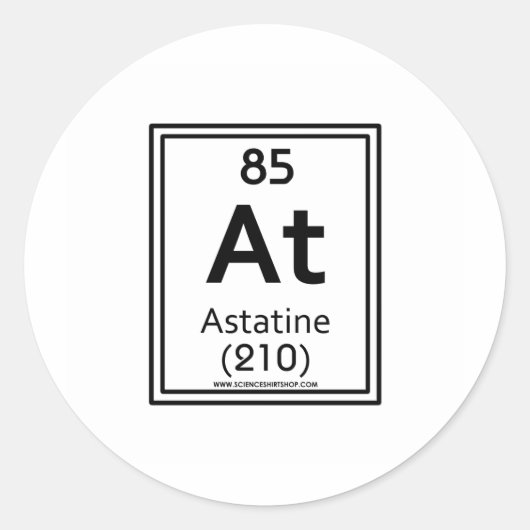 85 Astatin Runder Aufkleber (Vorderseite)