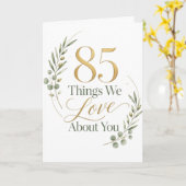 85 Dinge, die wir an dir lieben Karte (Gelbe Blume)