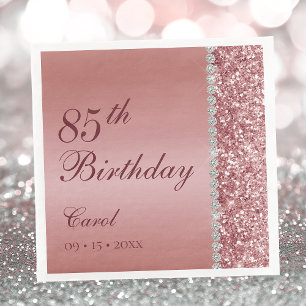 85. Elegante Rose Gold Geburtstag Serviette