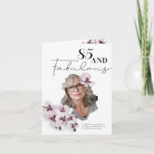 85 & Fabulous Orchid Photo Birthday Greeting Card Karte (Vorderseite)