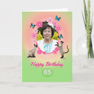 85. Fotokarte mit Katzen und Schmetterlingen, Karte