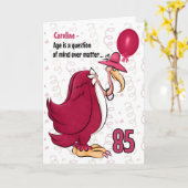 85. Funny Birthday Pink Buzzard mit Namen Karte (Gelbe Blume)
