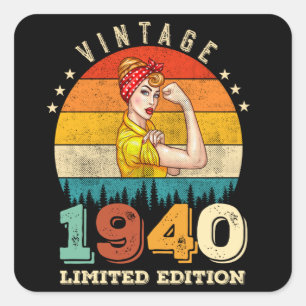 85. Geburtstag 1940 Vintage 85. Geburtstagsfeier F Quadratischer Aufkleber