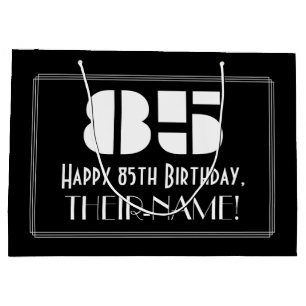 85. Geburtstag ~ Art Deco Inspiriert Look "85" + N Große Geschenktüte