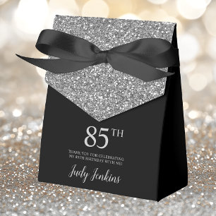 85. Geburtstag Black Silver Glitzer Vielen Dank Geschenkschachtel