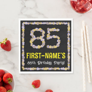 85. Geburtstag: Blumennummer, Individuelle Name, B Serviette