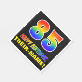 85. Geburtstag: Bold, Fun, Simple, Rainbow 85 Serviette (Ecke)