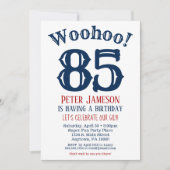 85. Geburtstag Einladung Mens Navy Blue (Vorderseite)