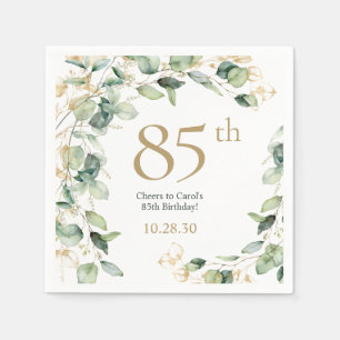 85. Geburtstag Eukalyptus Serviette