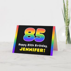 85. Geburtstag: Farbiger Regenbogen # 85, Individu Karte