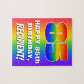 85. Geburtstag: Farbiges, lustiges Regenbogenmuste Puzzle (Horizontal)