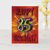 85. Geburtstag Feuerwerk Karte (Gelbe Blume)