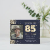 85. Geburtstag Foto Gold Ballon Paper Sheet (Stehend Vorderseite)