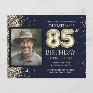 85. Geburtstag Foto Gold Ballon Paper Sheet