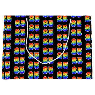 85. Geburtstag: Fun Rainbow Event Number 85 Muster Große Geschenktüte