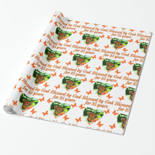 85. GEBURTSTAG GESCHAFFEN VON GOTT BUTTERFLY DESIG GESCHENKPAPIER