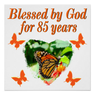85. GEBURTSTAG GESCHAFFEN VON GOTT BUTTERFLY DESIG POSTER