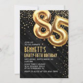 85. Geburtstag Gold Black Einladung (Vorderseite)