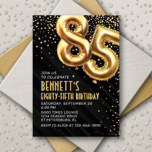 85. Geburtstag Gold Black Einladung