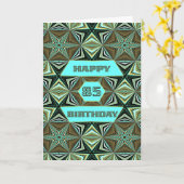 85. Geburtstag mit grünem abstraktem Design Karte (Gelbe Blume)