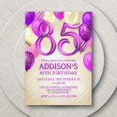 85. Geburtstag Pink Balloons Einladung