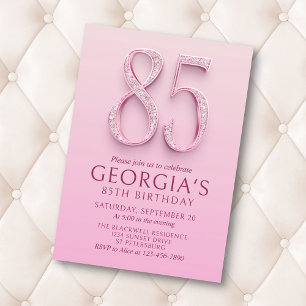 85. Geburtstag Pink Diamonds Einladung