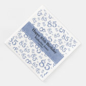 85. Geburtstag Random Number Pattern Blau/Weiß Serviette (Ecke)