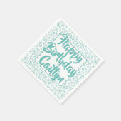 85. Geburtstag Random Number Pattern Scallop Aquam Serviette (Ecke)