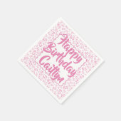 85. Geburtstag Random Number Pattern Scallop Pink Serviette (Ecke)