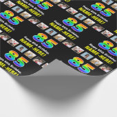 85. Geburtstag: Regenbogen "85"; benutzerdefiniert Geschenkpapier (Ecke)