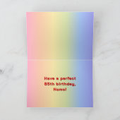 85. Geburtstag: Regenbogentext, benutzerdefinierte Karte (Innenseite)