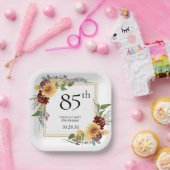 85. Geburtstag Sonnenblumen Pappteller (Party)