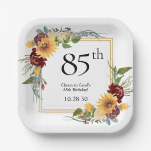 85. Geburtstag Sonnenblumen Pappteller