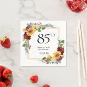 85. Geburtstag Sonnenblumen Serviette (Beispiel)