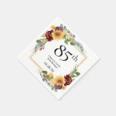 85. Geburtstag Sonnenblumen Serviette (Ecke)