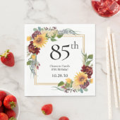 85. Geburtstag Sonnenblumen Serviette (Beispiel)